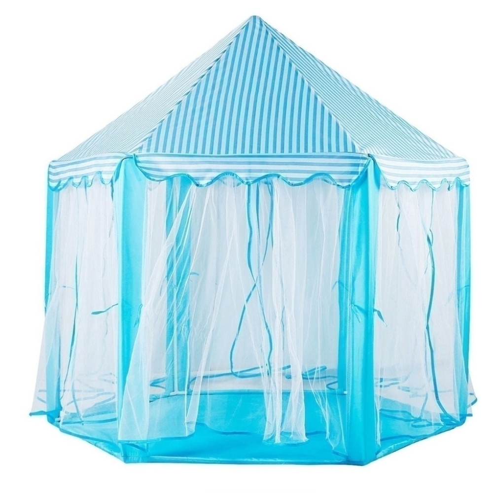 Princess Castle Tent with Large Star Lights String, Kids Playhouse-BLUE